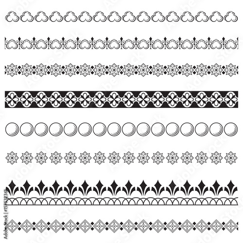 Set of black ornate borders. Pattern brushes are included.