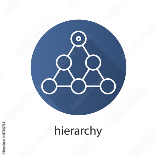 Hierarchy flat linear long shadow icon