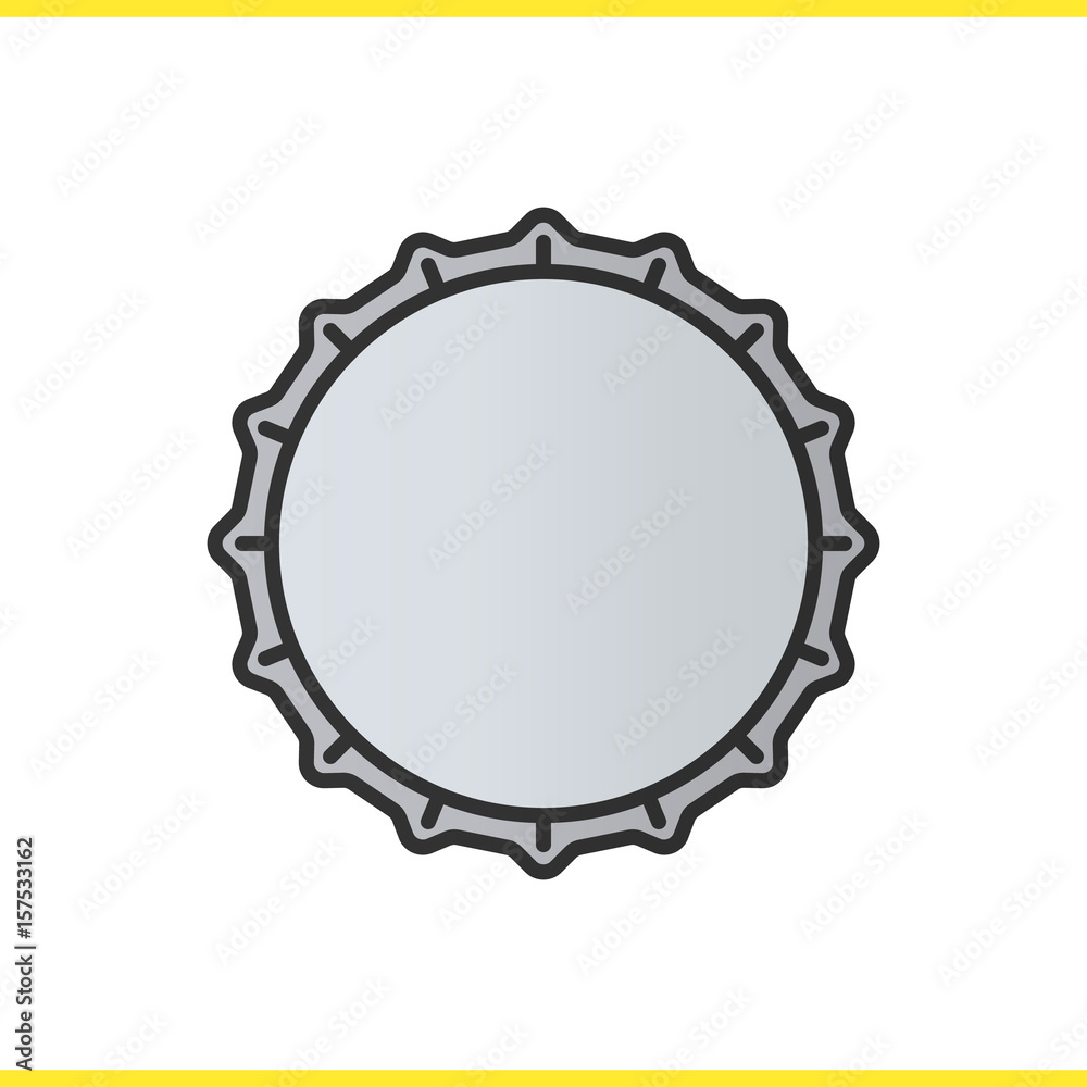 Beer bottle cap color icon