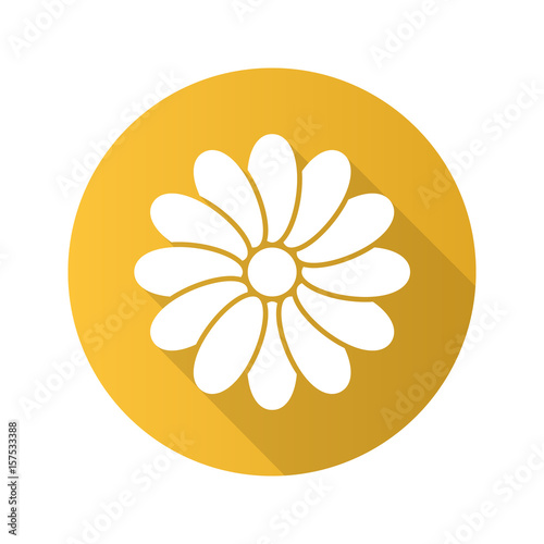 Camomile flat design long shadow icon