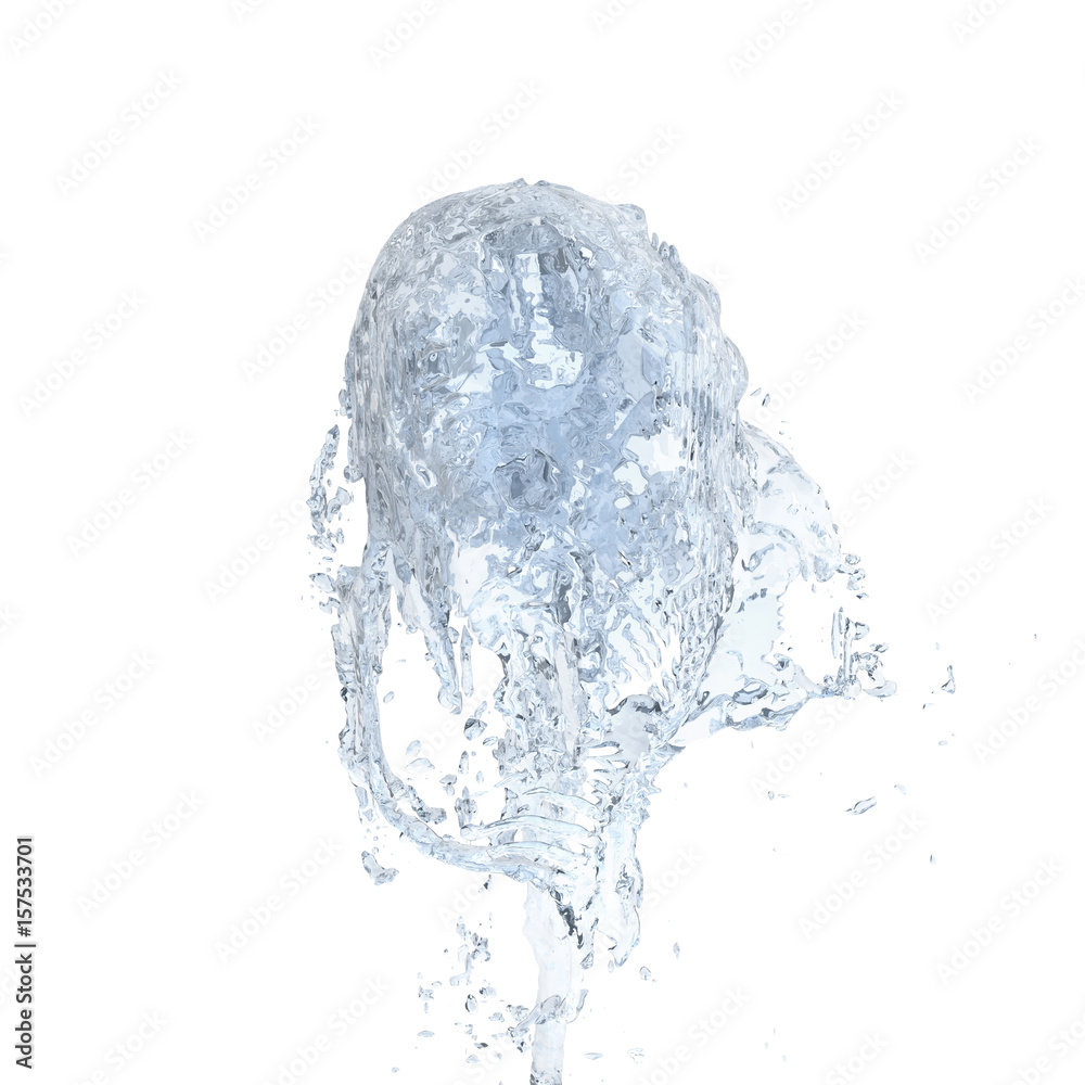 Jet of water upward stream isolated on white background 3d Jet of water upward stream isolated on white background 3d