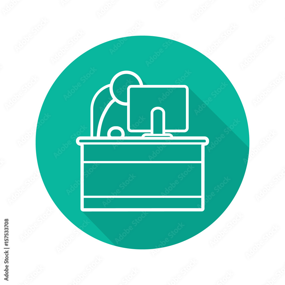 Secretary flat linear long shadow icon Secretary flat linear long shadow icon