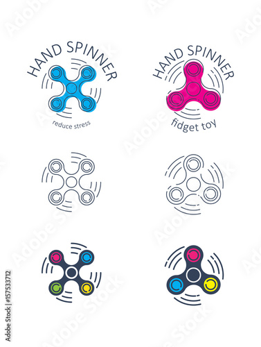 Hand Spinner symbols. Vector illustration on white background.