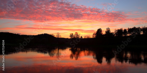 Evening landscape by the river
