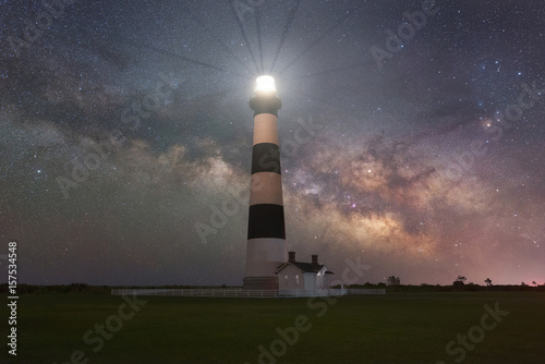 Milky Way Galaxy Rising Behind Bodie Island Lighthouse 