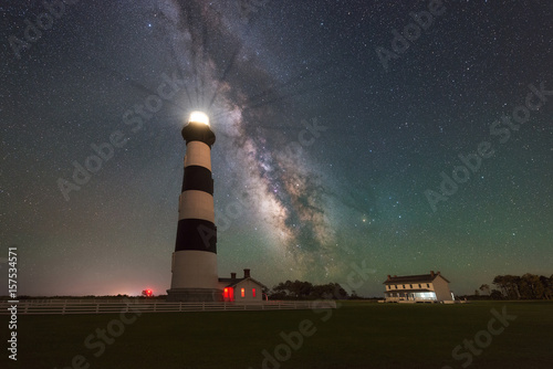 Milky Way Galaxy next to Bodie Island Lighthouse 
