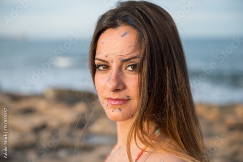 Beautiful young girl  in the beach © luismolinero