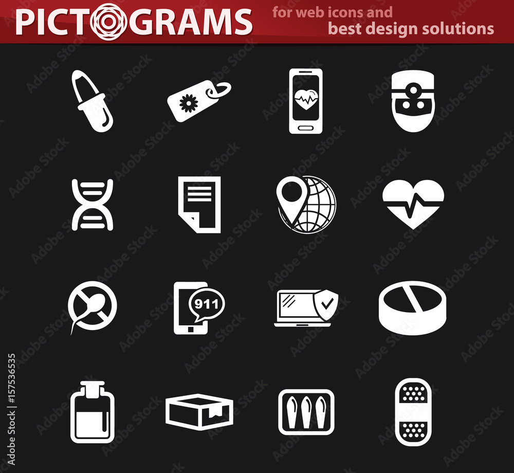 Drug store icons set Drug store icons set