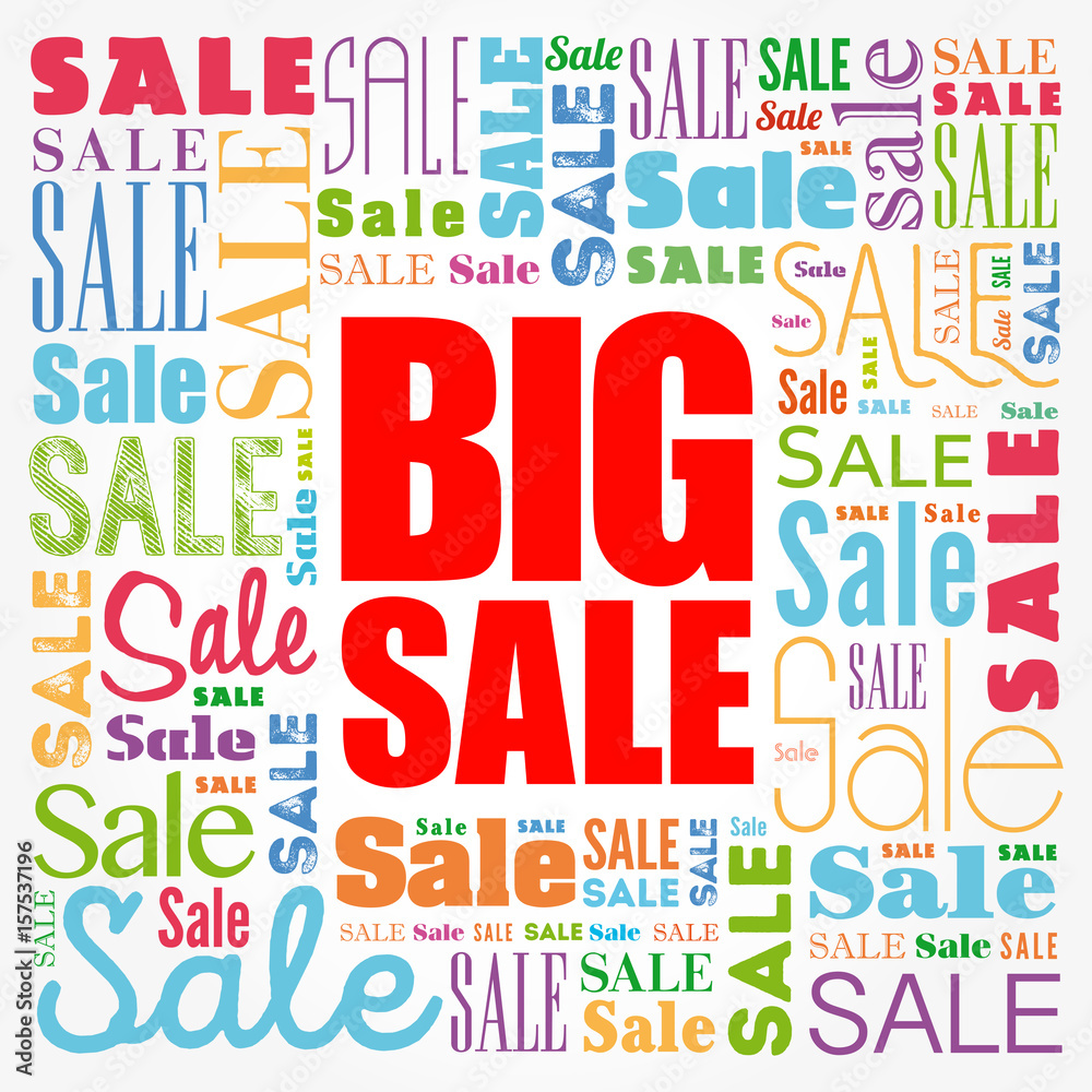BIG SALE words cloud collage, business concept background BIG SALE words cloud collage, business concept background