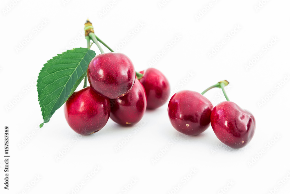 Cherry on white background. Summer tasty berries Cherry on white background. Summer tasty berries