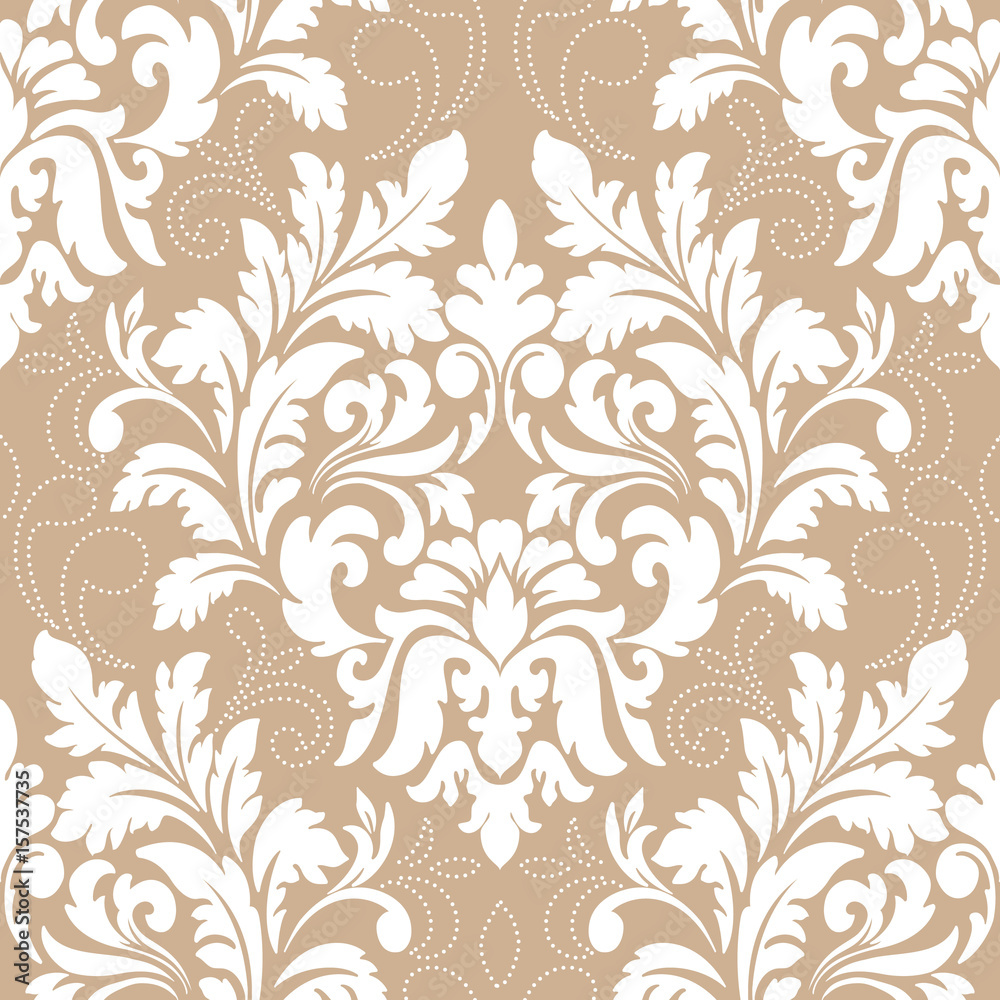 Vector damask seamless pattern element. Classical luxury old fashioned damask ornament, royal victorian seamless texture for wallpapers, textile, wrapping. Exquisite floral baroque template Vector damask seamless pattern element. Classical luxury old fashioned damask ornament, royal victorian seamless texture for wallpapers, textile, wrapping. Exquisite floral baroque template