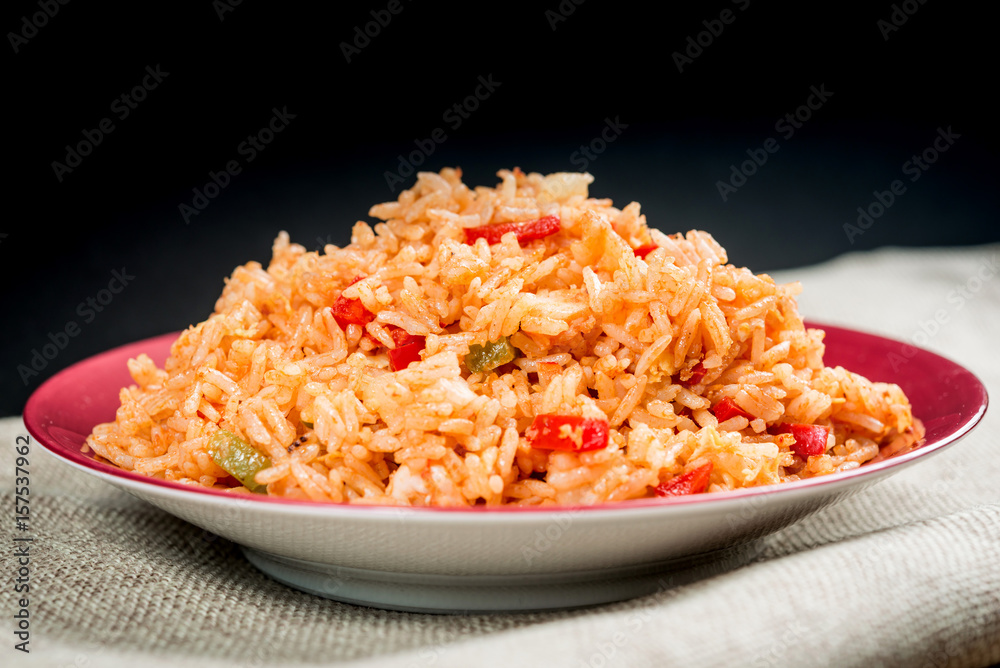 Homemade Chinese fried rice with vegetables and fried eggs Homemade Chinese fried rice with vegetables and fried eggs