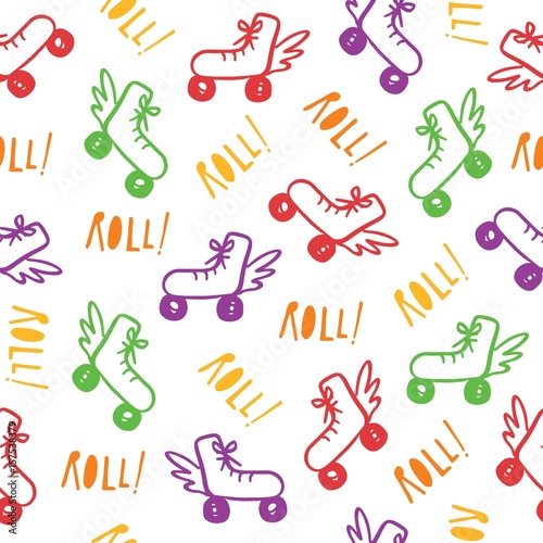 Roller Skates Seamless Pattern