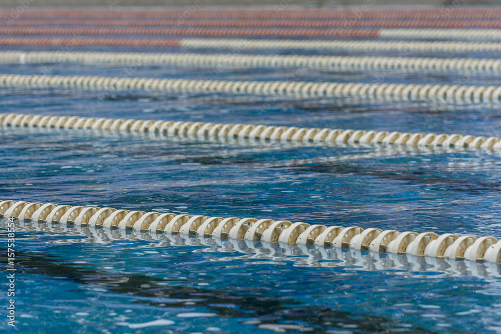 Lanes of a competition swimming pool