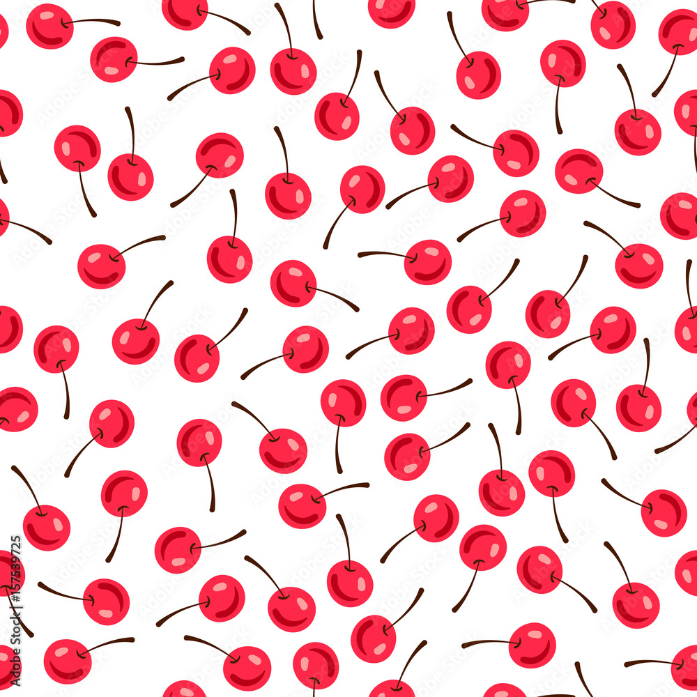 Vector seamless pattern with red apples. Beautiful children's print with cherries. Vector seamless pattern with red apples. Beautiful children's print with cherries.