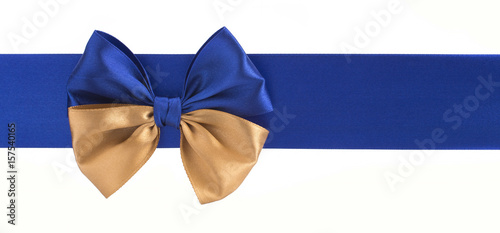 Gold bow on a white background