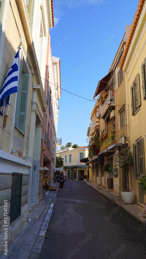 Photo from picturesque Plaka area in center of Athens, Attica, Greece