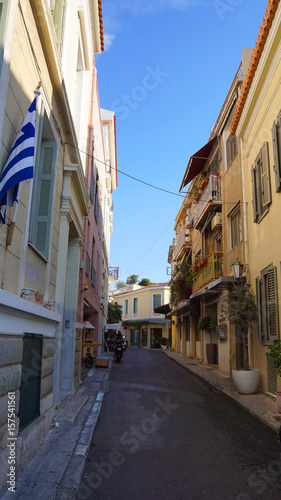 Photo from picturesque Plaka area in center of Athens, Attica, Greece