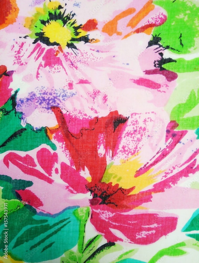 colorful flower print on fabric