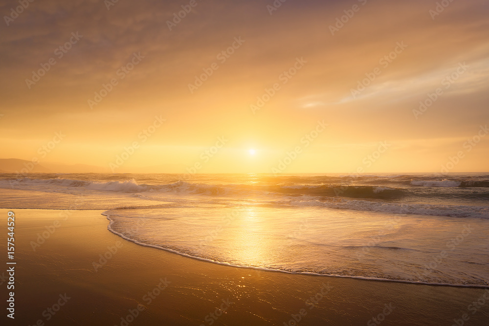 beach shore at sunset