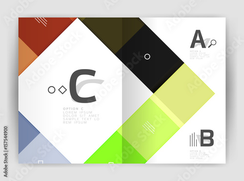 Set of front and back a4 size pages, business annual report design templates