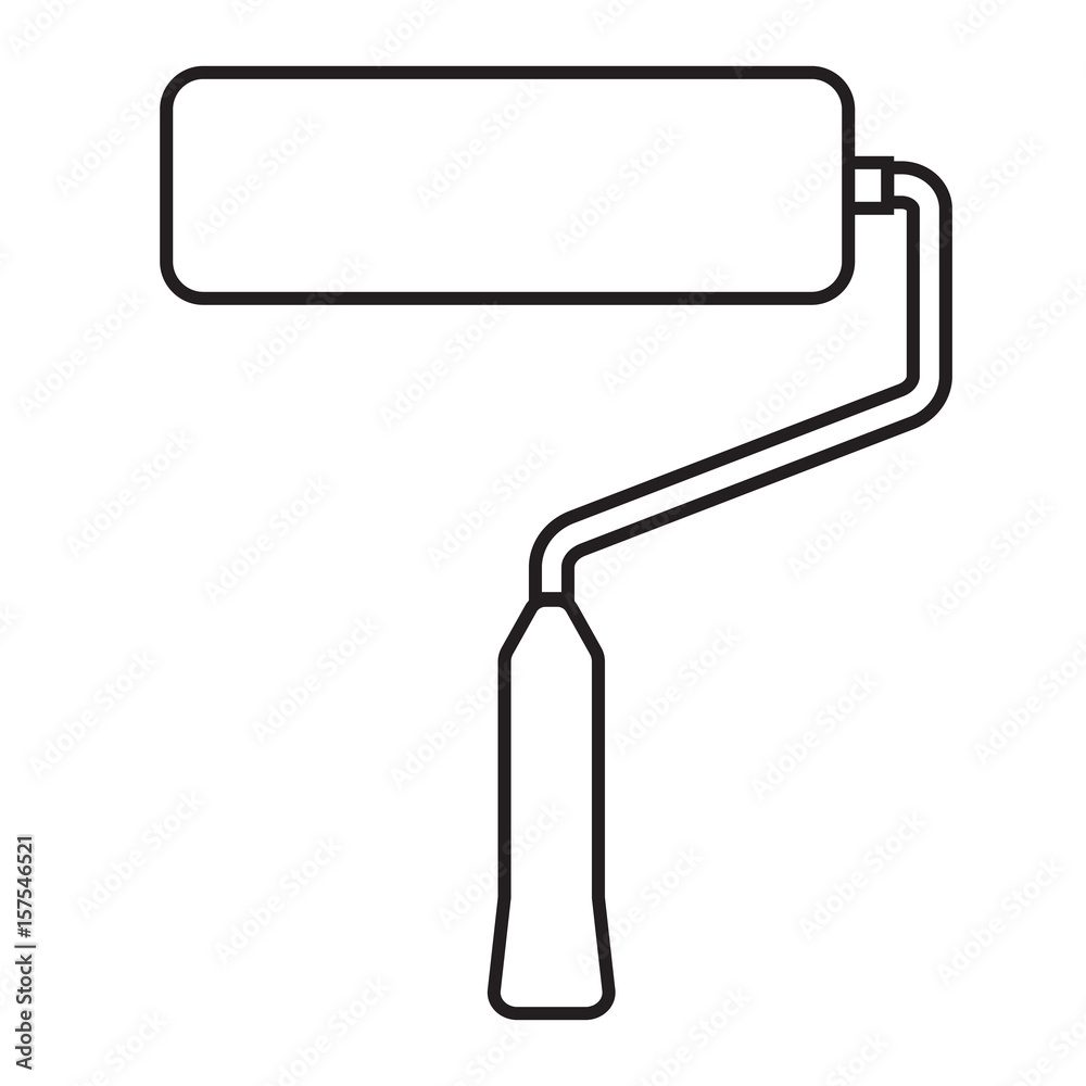 Line icon roller paint isolated on white background. Vector illustration. Line icon roller paint isolated on white background. Vector illustration.