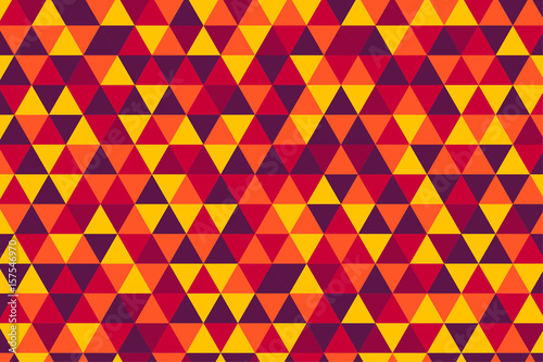 Vector retro triangle tiles pattern, five hot colors