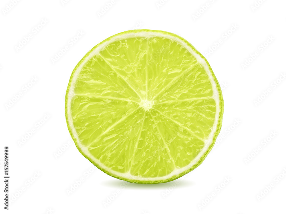 juicy lime slice isolated