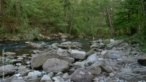 Limentra stream, close to the Chicon watermill, place of birth of famous Italian singer Francesco Guccini, in Pavana, Italy. photo