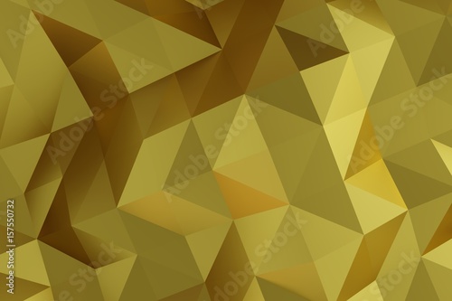 Low poly abstract golden background  3D rendering