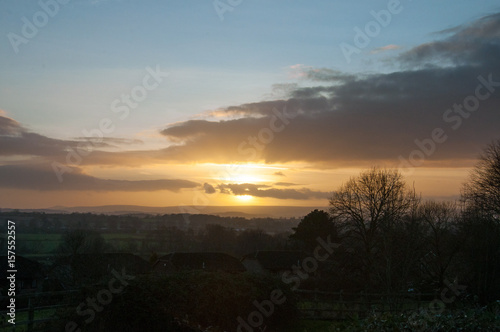 Sunset in the English countryside.