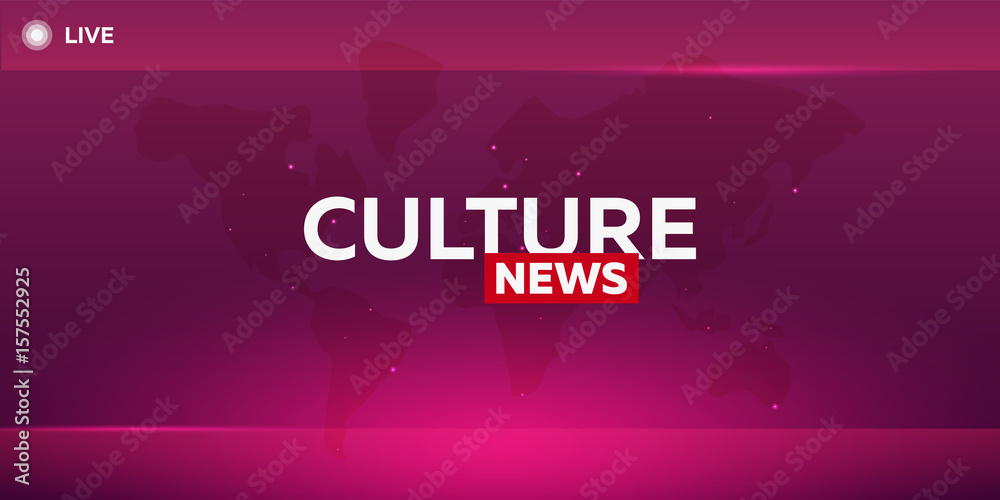 Mass media. Culture news. Breaking news banner. Live. Television studio. TV show. Mass media. Culture news. Breaking news banner. Live. Television studio. TV show.