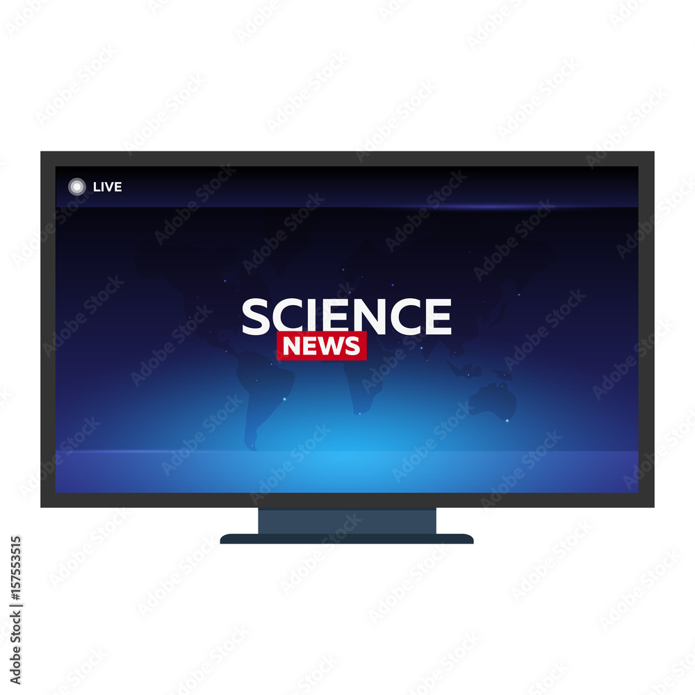 Mass media. Science news. Breaking news banner. Live. Television studio. TV show. Mass media. Science news. Breaking news banner. Live. Television studio. TV show.