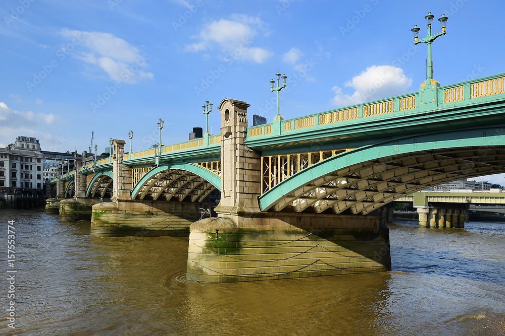 Southwark Bridge over the River Thames, London
