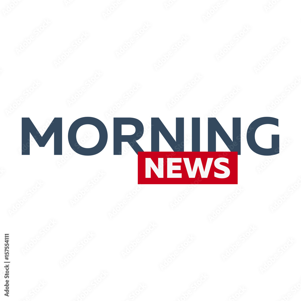 Mass media. Morning news logo for Television studio. TV show.