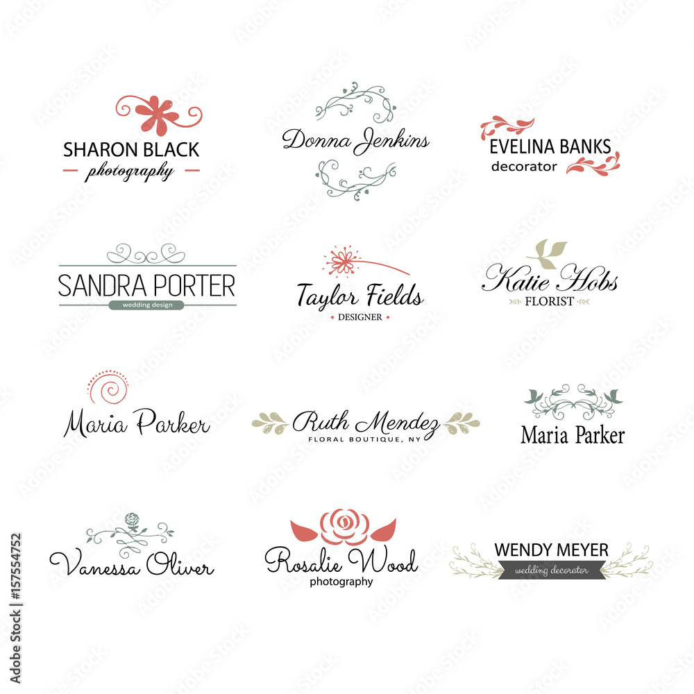 Handdrawn vintage elements for branding design. Graphics and typography. Decorative elements: leaves, flowers, flourishes