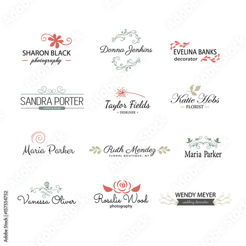 Handdrawn vintage elements for branding design. Graphics and typography. Decorative elements: leaves, flowers, flourishes