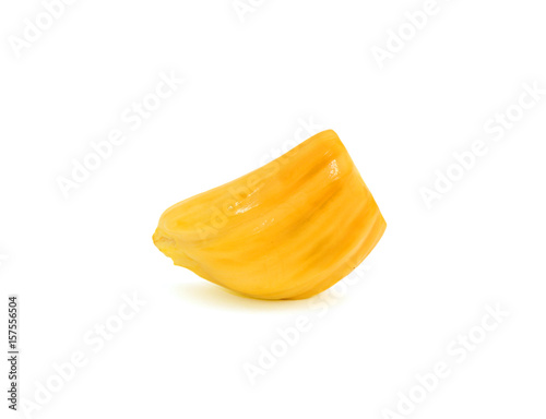 Jackfruit bulbs isolated on white background photo