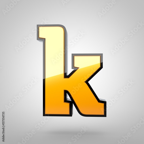 Free Download Gold letter K lowercase with black fillet - GFXLoad