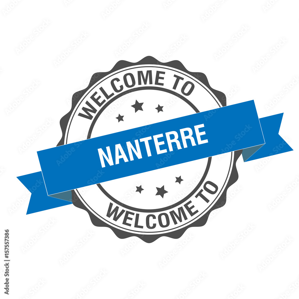 Fototapeta premium Welcome to Nanterre stamp illustration