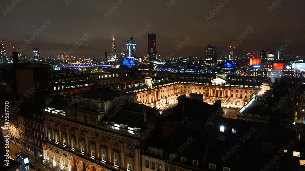 Night photo of illuminated city of London, United Kingdom