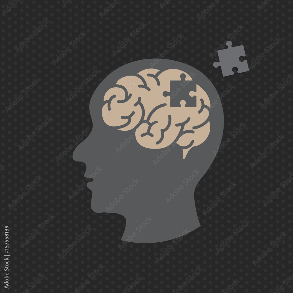 Dementia illustration vector logo icon design Dementia illustration vector logo icon design