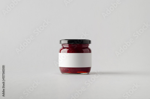 Strawberry Preserves Jar Mock-Up - Blank Label