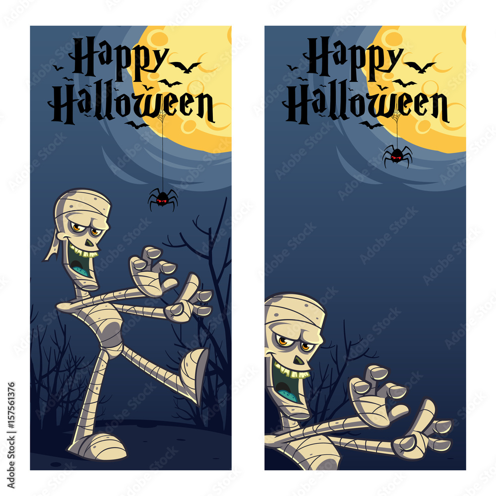 Fototapeta Vector Illustration of Two Halloween Banners