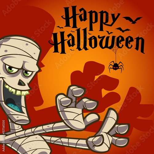 Halloween vector design with Happy Halloween lettering