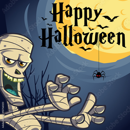 Halloween vector design with Happy Halloween lettering