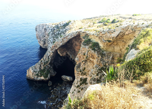 Azure Window, famous stone arch of Gozo island in the sun in summer, Malta photo