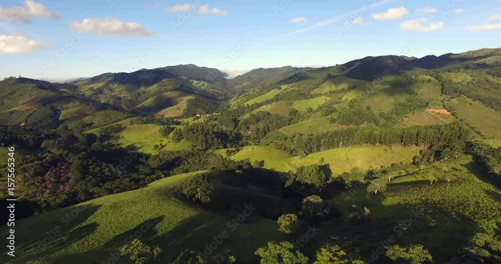 Aerial View of Cunha - Small Country Town - in Sao Paulo, Brazil