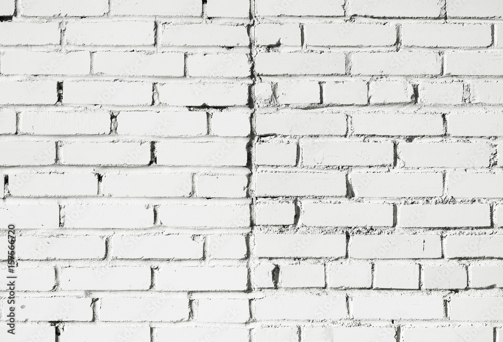 Obraz premium White brick wall for background or texture.