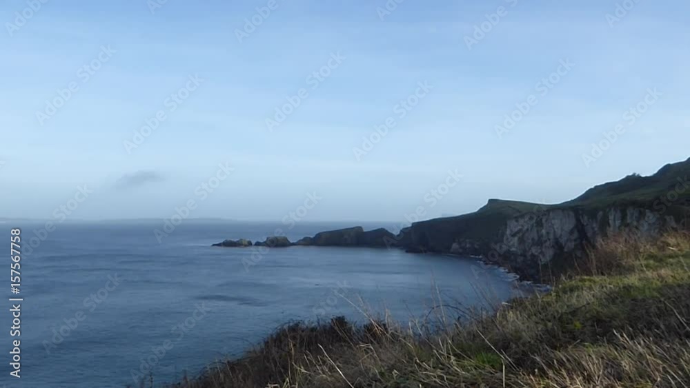 Panorama view to Rathlin Island on Northern Ireland close to Giant's causeway Panorama view to Rathlin Island on Northern Ireland close to Giant's causeway